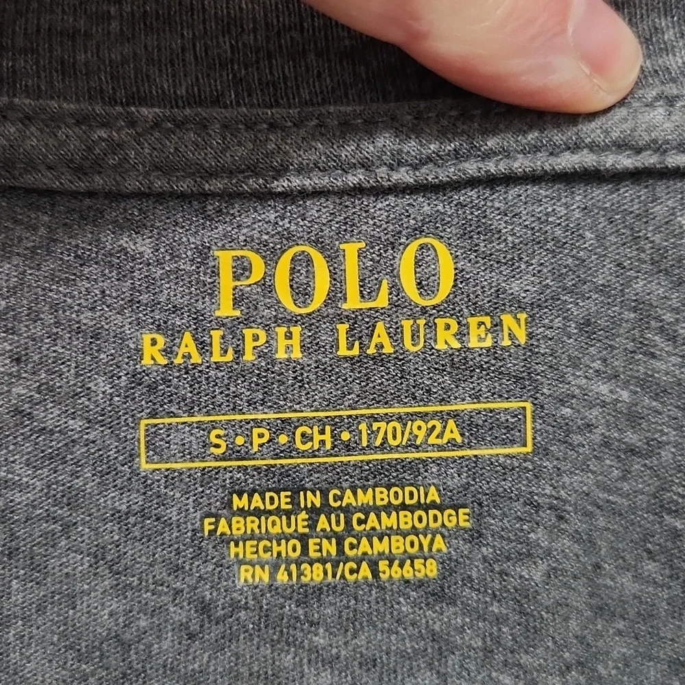 NWT Polo Ralph Lauren Men's Charcoal Grey Crewneck Short Sleeve Tee Size Small